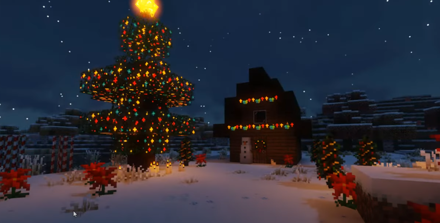 Christmas Texture Pack for Minecraft PE night mode